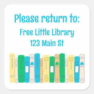 Sticker Carré Retourner ce livre à la librairie de quartier stic