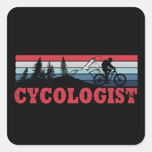 Sticker Carré Retraite de cyclisme drôle - Cycologue 