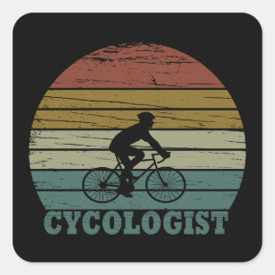 Sticker Carré Retraite de cyclisme drôle - Cycologue vintage