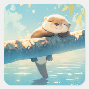 Sticker Carré Retraite de la rivière Otter