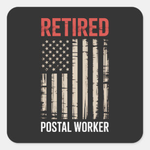 Sticker Carré Retraite de travailleur postal à la retraite