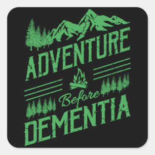 Sticker Carré Retraite Funny Camping Cadeau Caravan Camper