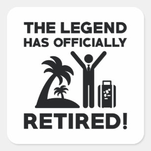 Sticker Carré Retraité officiellement