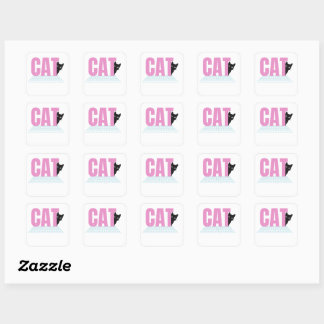 Sticker Carré Retro Cat Grid — CAT