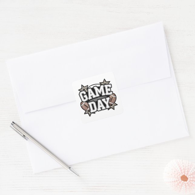 Sticker Carré Retro Football Game Day (Enveloppe)