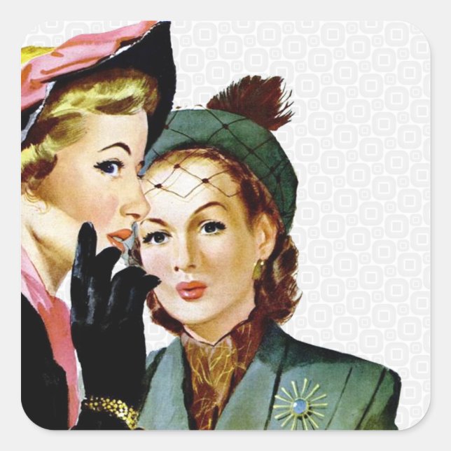 Sticker Carré Retro Gossip (Devant)