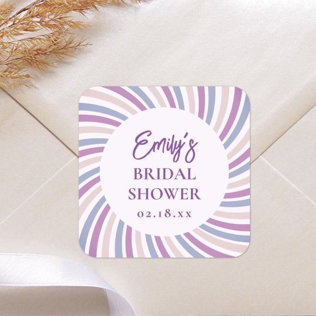 Sticker Carré Retro Groovy Disco Bridal Shower (Créateur téléchargé)