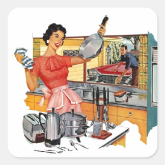 Sticker Carré Rétro Housewife