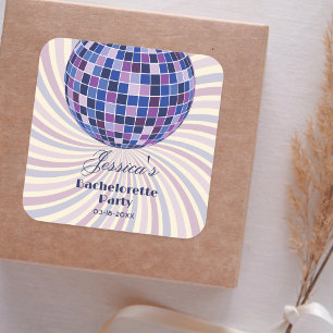 Sticker Carré Retro les années 70 Super soirée de Dernier disco