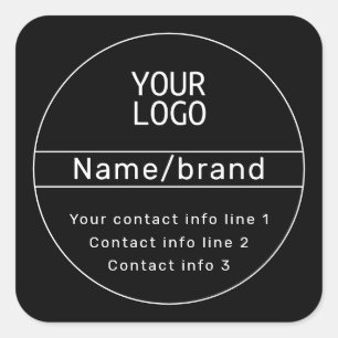 Sticker Carré Retro-Modern Business ou Marque Coordonnées