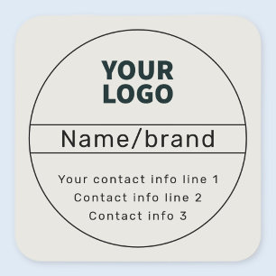 Sticker Carré Retro-Modern Business ou Marque Coordonnées