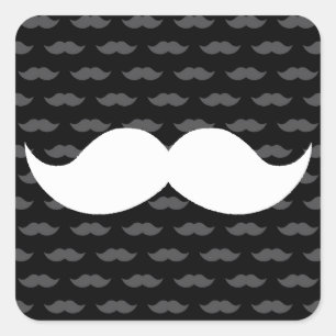 Sticker Carré Rétro moustache drôle de moustache de guidon