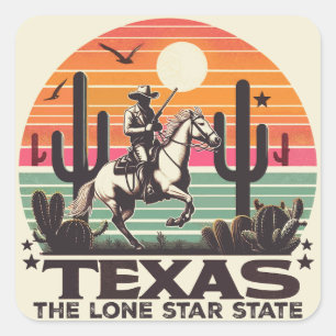 Sticker Carré Retro Texas