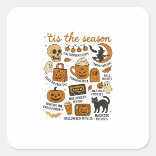 Sticker Carré Retro Tis Saison Halloween Saison Automne