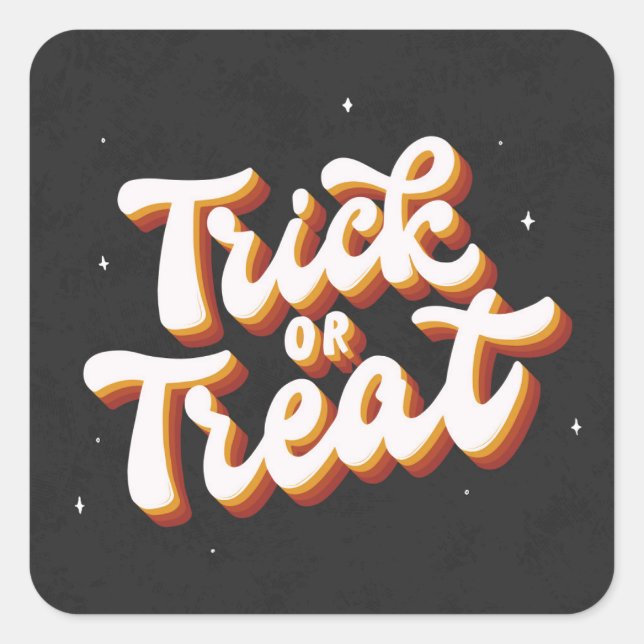 Sticker Carré Retro Trick ou Treat (Devant)