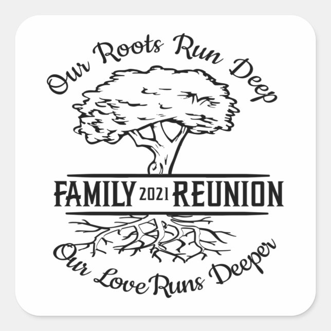 Sticker Carré Retrouvailles Familiales 2021 Nos Racines Courez D (Devant)