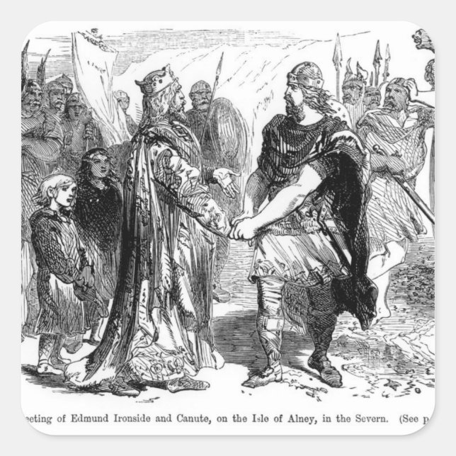 Sticker Carré Réunion d'Edmund Ironside et Canute (Devant)