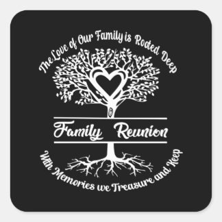 Sticker Carré Réunion Familiale L'Amour De Notre Famille