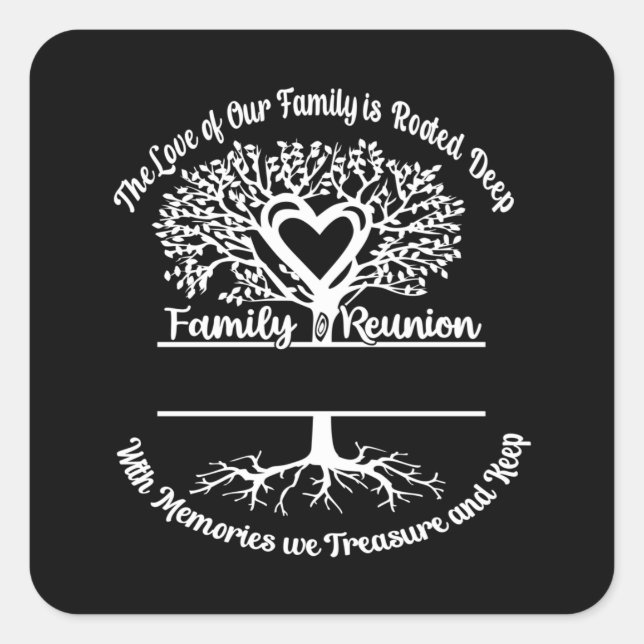 Sticker Carré Réunion Familiale L'Amour De Notre Famille (Devant)