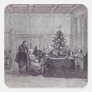 Sticker Carré Réveillon de Noël en Allemagne