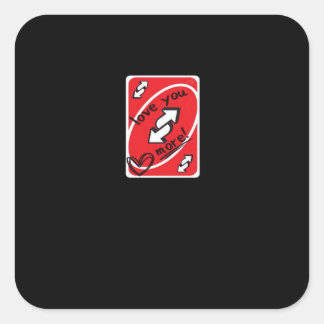 Sticker Carré Reverse Card Love You More Funny Playful Style 