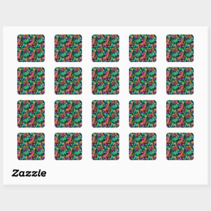 Sticker Carré Rêves de girafe de jungle motif de surface transpa