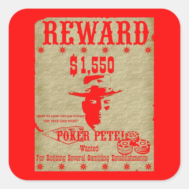 Sticker Carré Reward Poker Pete (Devant)
