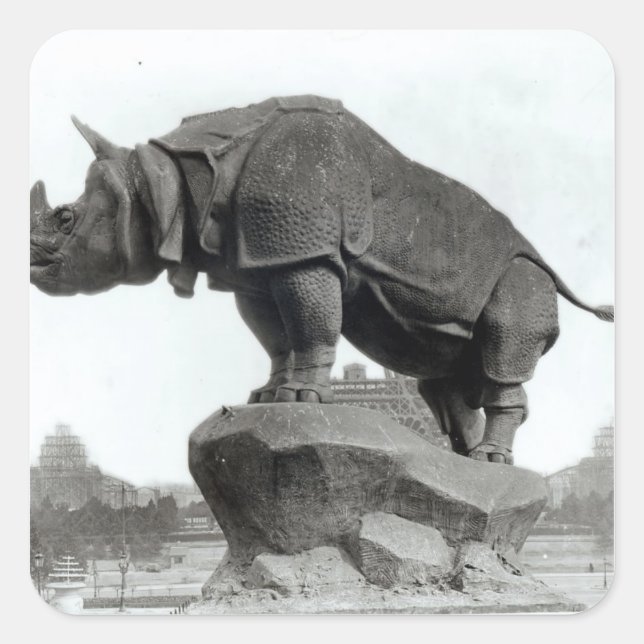 Sticker Carré Rhinoceros (Devant)
