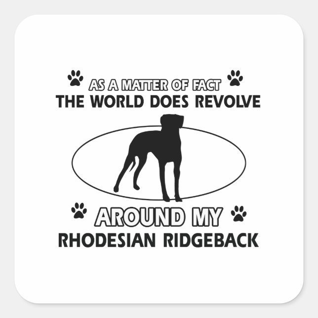 STICKER CARRÉ RHODESIAN RIDGEBACK (Devant)