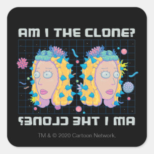 Sticker Carré RICK ET MORTY™  Suis-Je Le Clone ?