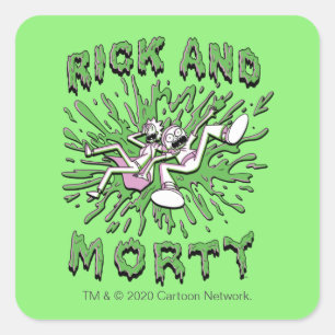 Sticker Carré RICK ET MORTY™  Tomber Dans La Tva Acide