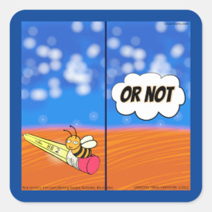 Sticker Carré Rick London Funny Shakespeare Hamlet Bee Comique