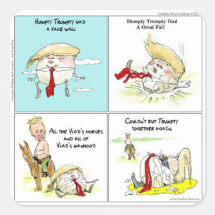 Sticker Carré Rick London "Trumpty Dumpty" Cadeau drôle Trump