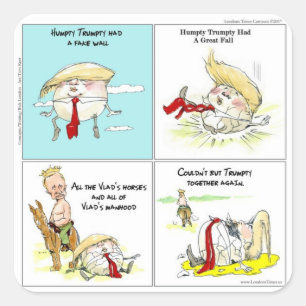 Sticker Carré Rick London "Trumpty Dumpty" Cadeau drôle Trump