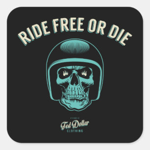 Sticker Carré Ride Free or Die