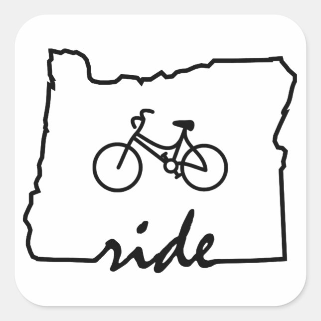 Sticker Carré Ride Oregon (Cyclisme) (Devant)