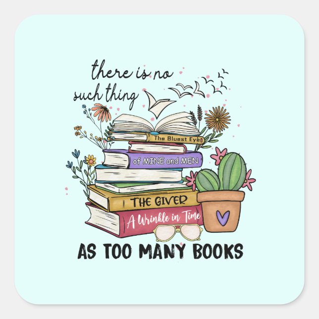 Sticker Carré Rien De Trop De Livres (Devant)