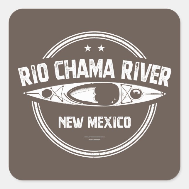 Sticker Carré Rio Chama River Nouveau Mexique Kayak (Devant)