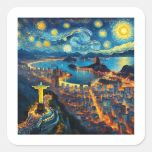 Sticker Carré Rio De Janeiro Brésil étoile