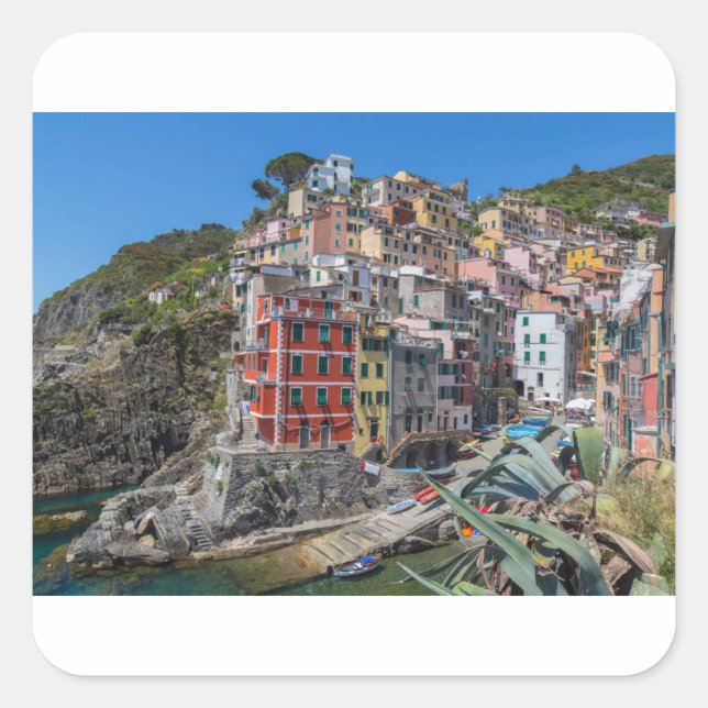 Sticker Carré Riomaggiore Cinque Terre Ligurie Italie (Devant)