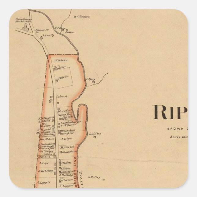 Sticker Carré Ripley, Ohio (Devant)