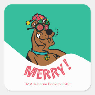 Sticker Carré Rire de joie de Scooby Doo