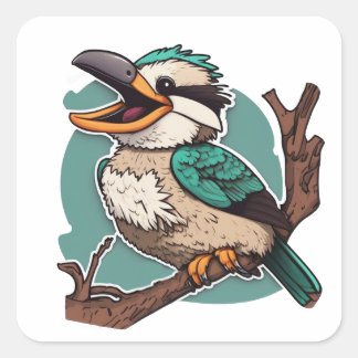 Sticker Carré Rire Kookaburra
