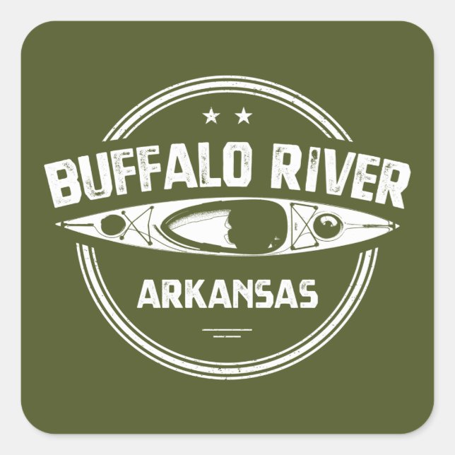 Sticker Carré Rivière Buffalo, Arkansas (Devant)
