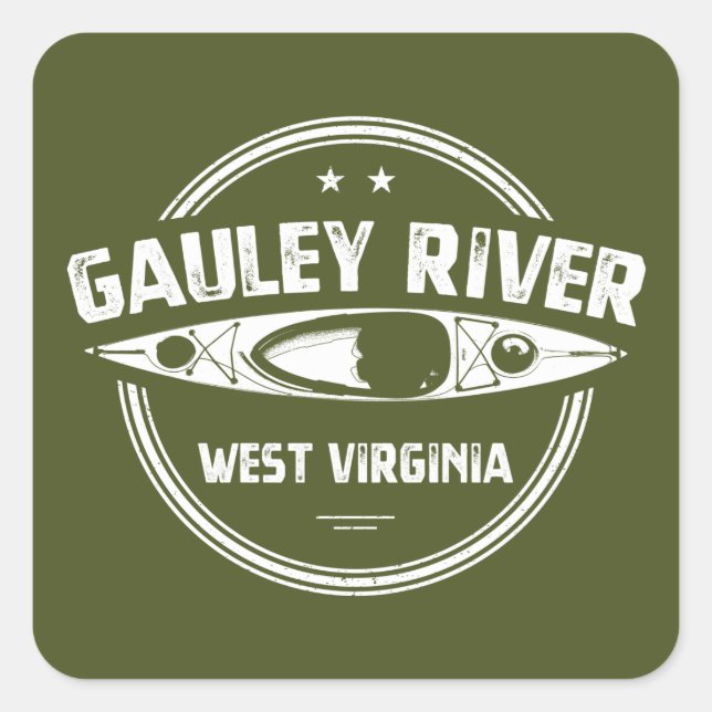 Sticker Carré Rivière Gauley, Virginie-Occidentale (Devant)