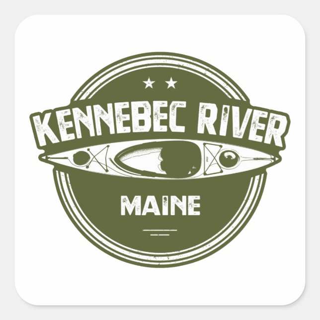 Sticker Carré Rivière Kennebec, Maine (Devant)