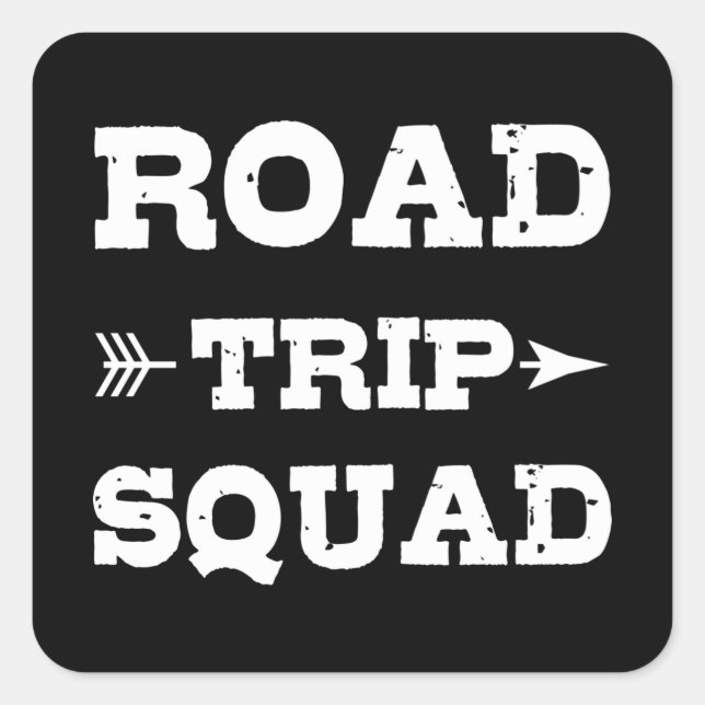 Sticker Carré ROAD TRIP SQUAD Funny Group Vacances Correspondanc (Devant)