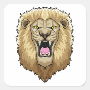 Sticker Carré Roaring Lion