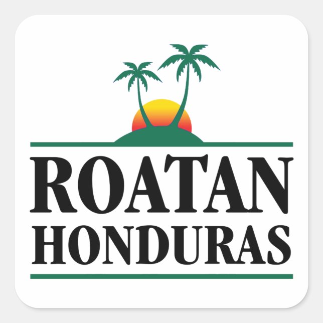 Sticker Carré Roatan Honduras (Devant)