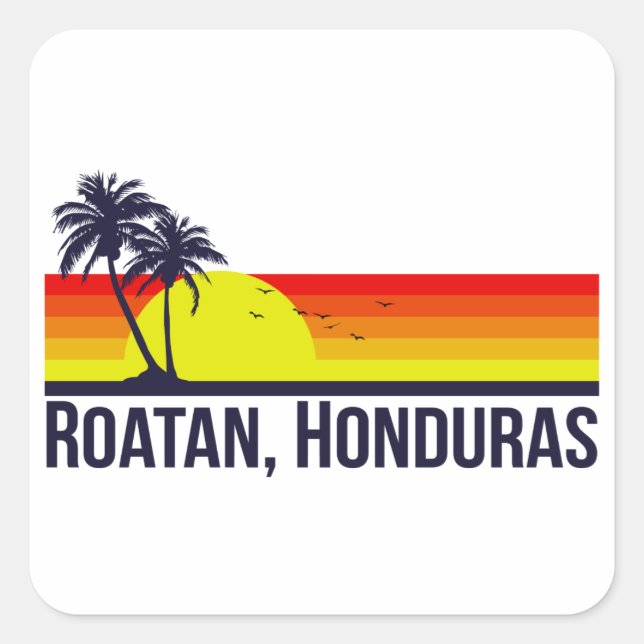 Sticker Carré Roatan Honduras (Devant)